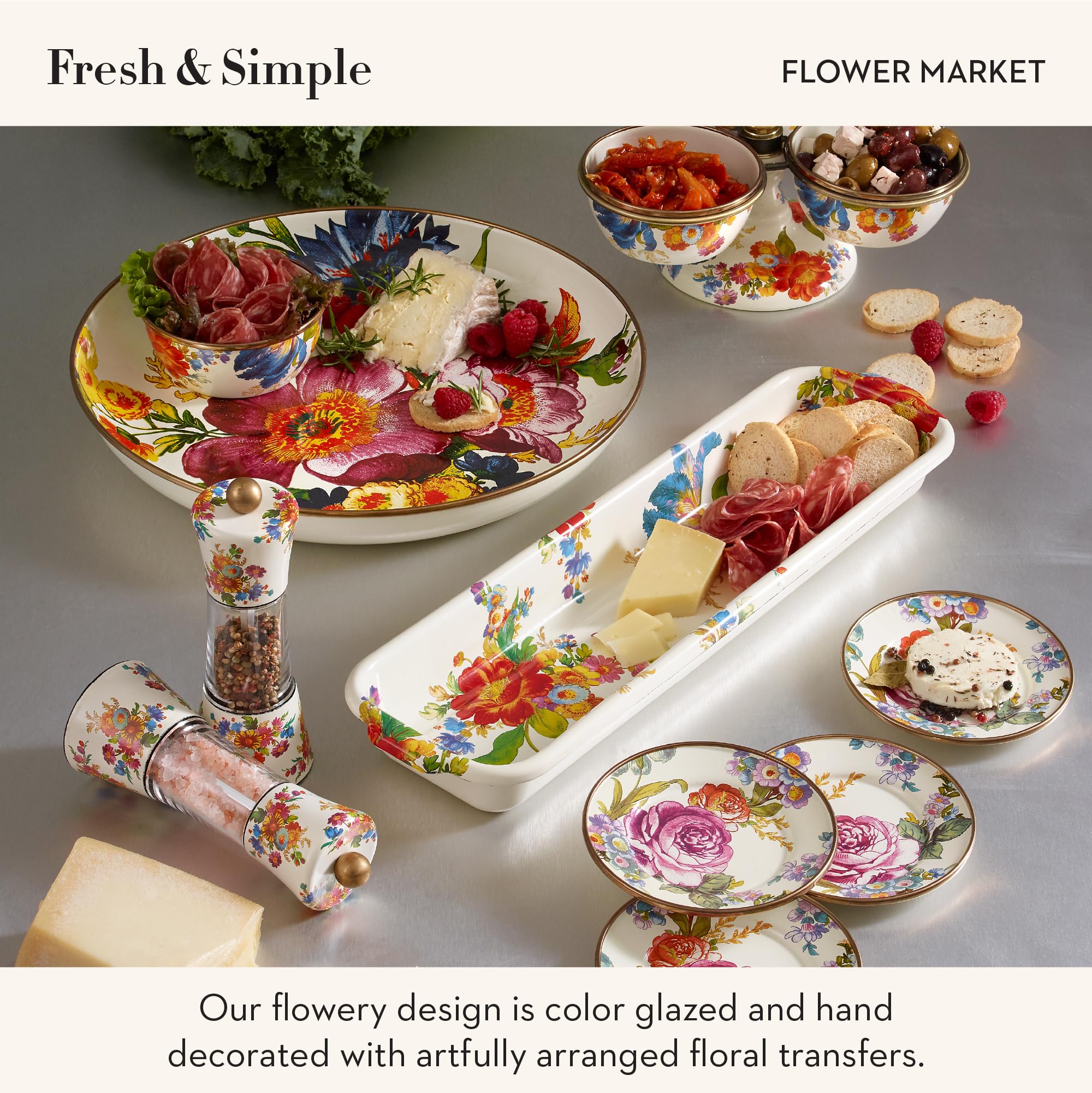 Amazon.com: MACKENZIE-CHILDS Set of 4 Enamel Appetizer Plates